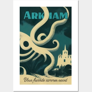 Arkham. Vintage Lovecraftian Travel Poster Posters and Art